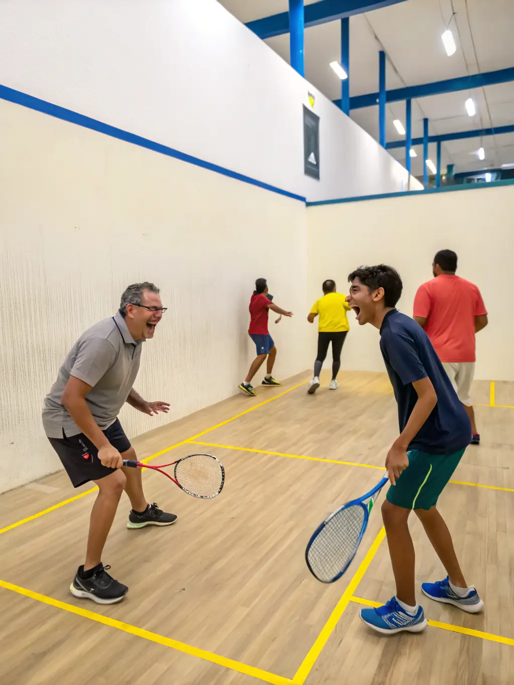 An inclusive image of adults participating in a volleyball game, highlighting community spirit and active lifestyles, at the local sports center.